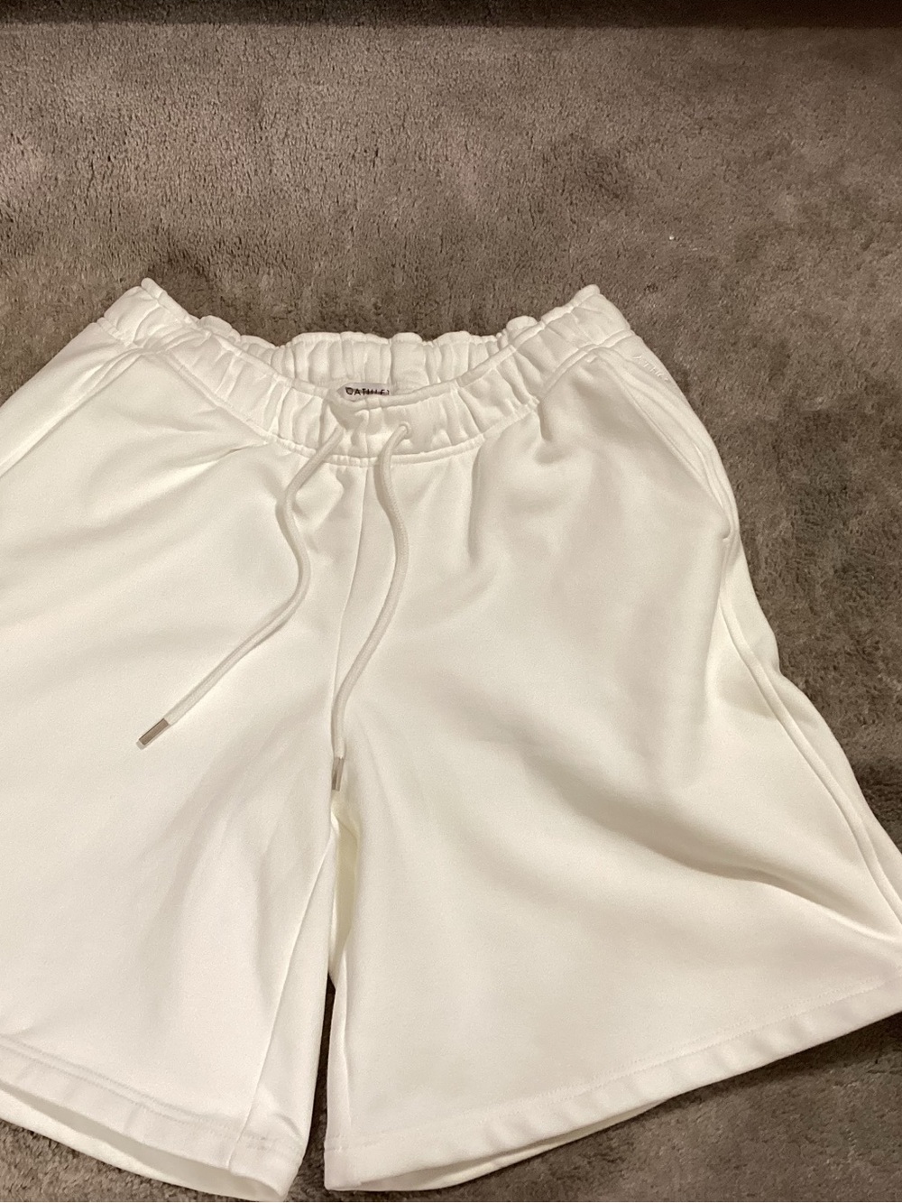 Athleta Men's White Athletic Drawcord Performance Shorts